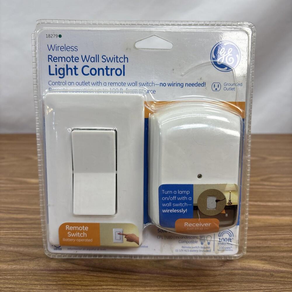 Switch Light Control Wireless Remote Wall Grounded Outlet Receiver No Wiring New